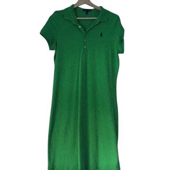 Ralph Lauren Dresses & Skirts - Ralph Lauren Green Polo Dress Size M Knee Length Preppy Classic Cotton